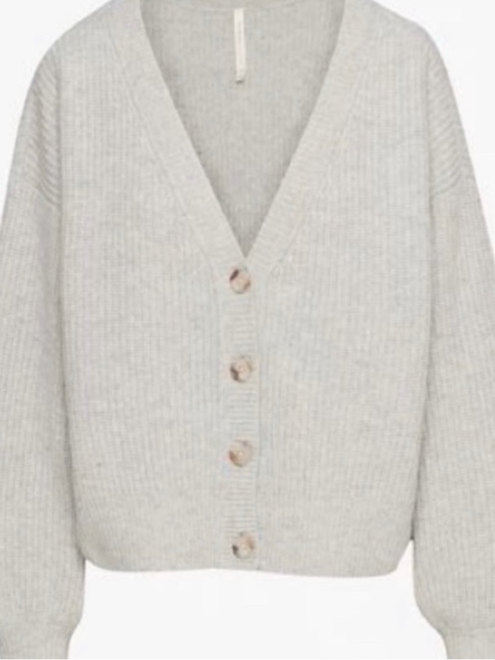 Aritzia Babaton Light Gray Ribbed Knit Cardigan